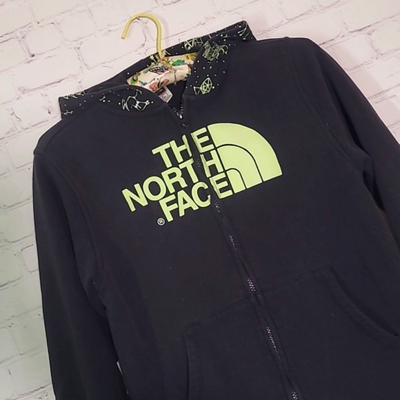 The North Face Glow in The Dark Logo Galaxy Hoodie Sweatshirt Black Youth Sz L - Picture 7 of 17